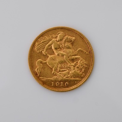 22ct Yellow Gold, 1910 Half Sovereign Coin