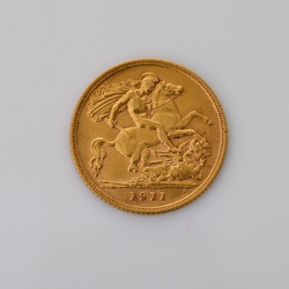22ct Yellow Gold, 1911 Half Sovereign Coin