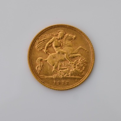 22ct Yellow Gold, 1912 Half Sovereign Coin