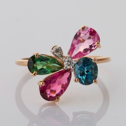 14ct Rose Gold, 1.52ct Tourmaline / 0.04ct Diamond Ring