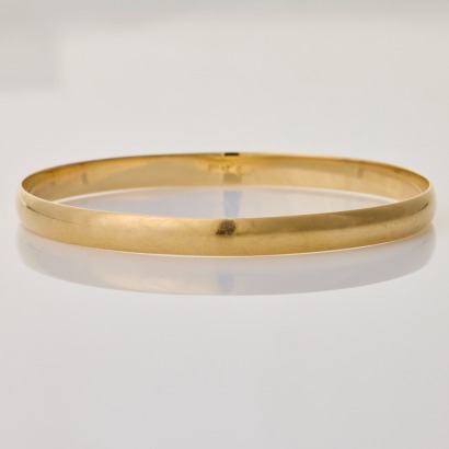 9ct Yellow Gold, 5.87mm Wide Round Bangle