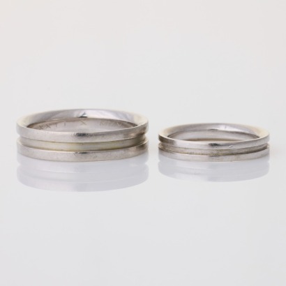Two, Matching Flat Profile Platinum Bands