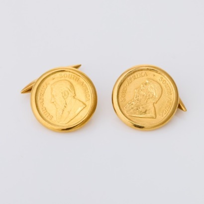 18ct / 22ct Yellow Gold, Krugerrand Cufflinks