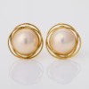 18ct Yellow Gold, Mabe Pearl Clip-on Earrings