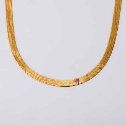 18ct Yellow Gold, 40cm Flat Herringbone Necklace