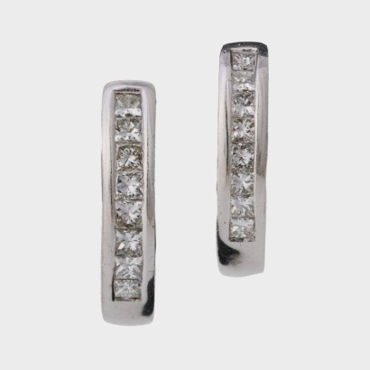 18ct White Gold, 0.50ct Diamond Hoop Earrings