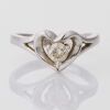 17ct White Gold, Modern, 0.20ct Diamond Heart Ring