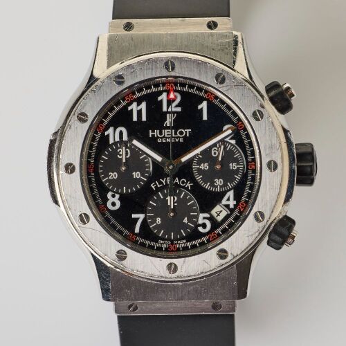 Stainless Steel, Hublot Super B Flyback Chronograph Wristwatch, circa 2000's