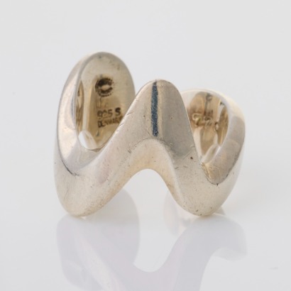 Sterling Silver, Georg Jensen, Wave Ring, Size J