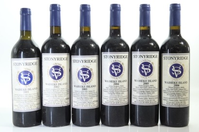 (1) 2001-2006 Stonyridge Vineyard Larose Vertical Collection, Waiheke Island, 6 Bottles Sold as One Lot
