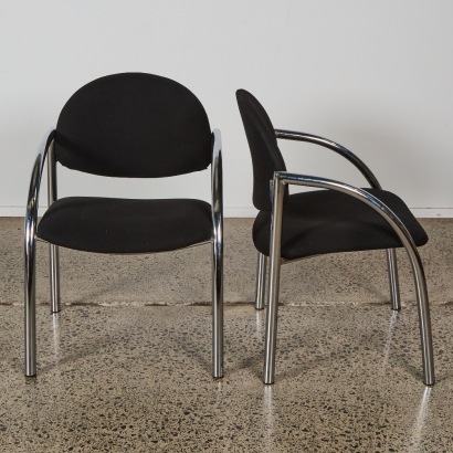 A Pair of Modernist Style Chrome Chairs