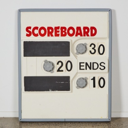 A Vintage Lawn Bowls Club Scoreboard