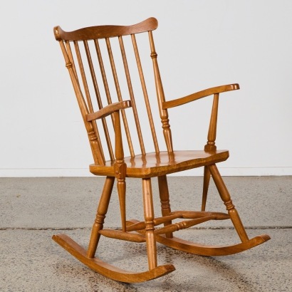 A Vintage Rimu Rocking Chair