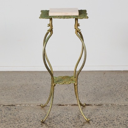 A Vintage Plant Stand with Marble Insert