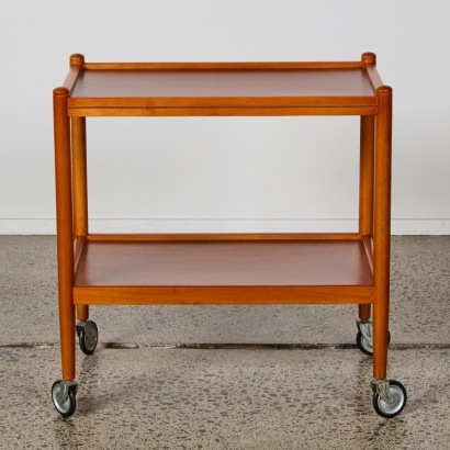 A Mid-Century Mahogany Drinks Cart