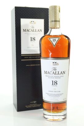 (1) The Macallan 18 Year Old 2024 Release Sherry Oak Single Malt Scotch Whisky, Speyside, 43% ABV (GB)