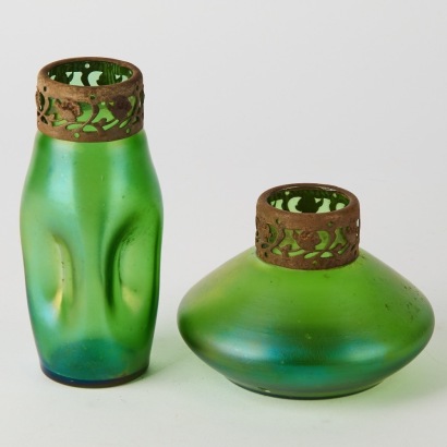 A Pair of Vases Attributed to Loetz Vases
