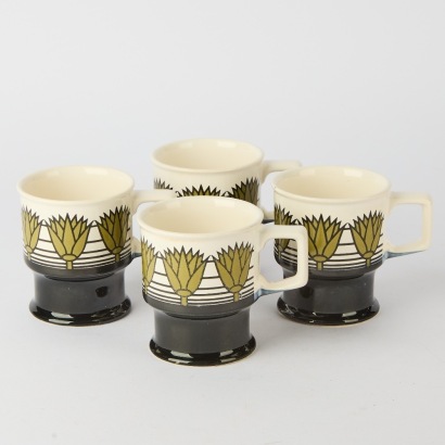 A set of four Nile by Crown Lynn Coffee Mugs