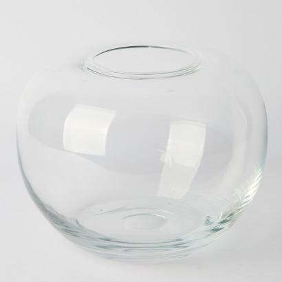 A Handblown Heavy Round Glass Vase