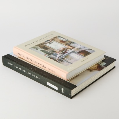 A pair of Coffee Table Books, Belle Beautiful Homes and How to French Country