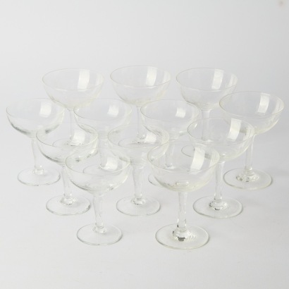 A collection of twelve Etched Vintage Champagne Coupes