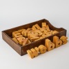 A Wooden Alphabet Set in Antique Filing Drawer