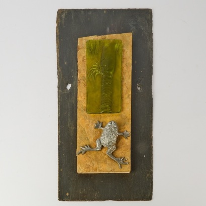 A Firefly Studio Glass Stone and Metal Wall Hanging