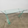 A Bauhaus Lucite and Glass Table