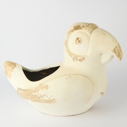A Painted Terracotta Toucan Planter