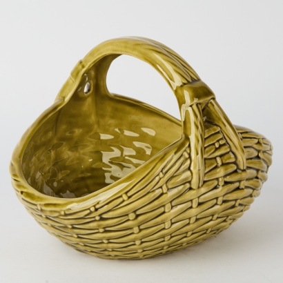 A Ceramic Basketweave Basket