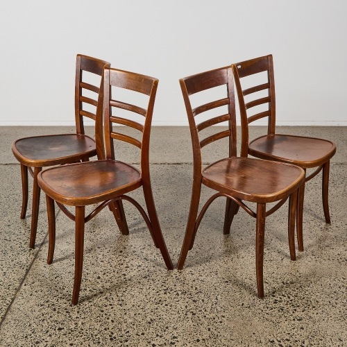 A Set of Four Thonet Style Cafe Chairs
