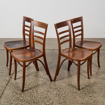 A Set of Four Thonet Style Cafe Chairs