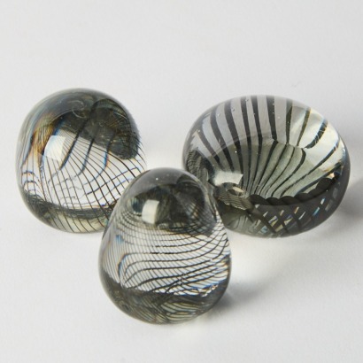 A Set of Three Glass Paperweights