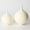 A Pair of White Peter Collis Orb Vases