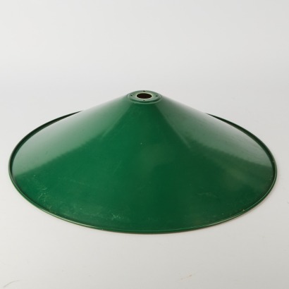 A Large Green Vintage Enameled Lampshade