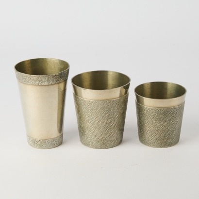 Three Jorgen Jensen Denmark Pewter Tumblers