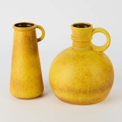 A Pair of Ocre West German Vases by Steuler