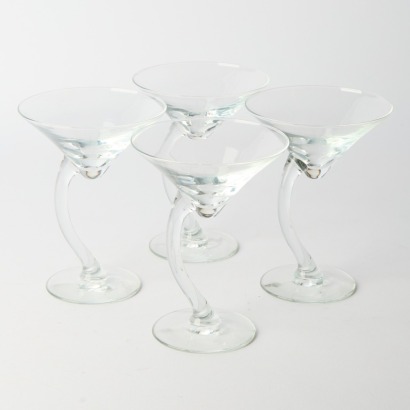 A Set of Four 'Swerve' Martini Glasses