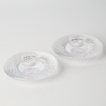 A Pair of Orrefors Glass Votives
