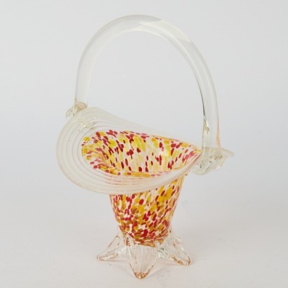 A Mid-century Italian End of Day Glass Bon Bon Basket