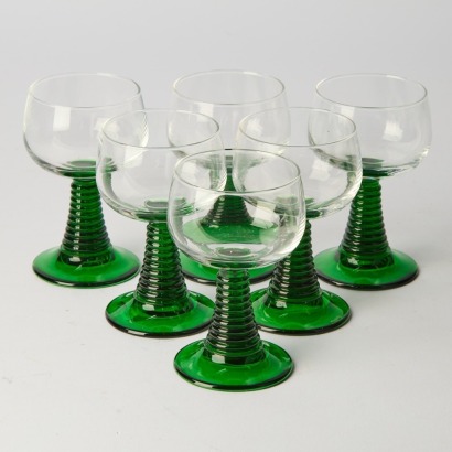 A set of six Vintage French Beehive Wine Glasses