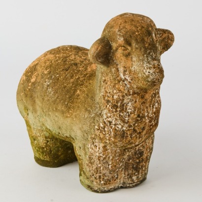 A Weathered Ceramic Lamb