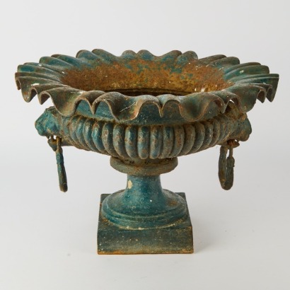 A Large Cast Iron Jardiniere with Lion Handles, France