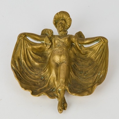 An Art Nouveau Brass Pin Dish
