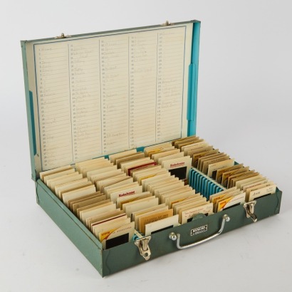 A Vintage Metal Box with NZ Scene Slides