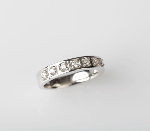 18ct White Gold Diamond Band