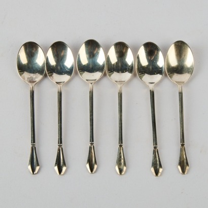 A Set of Six Sterling Silver Teaspoons