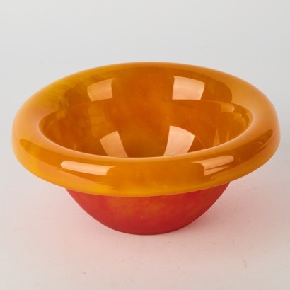 An Orange Handmade Glass Bowl