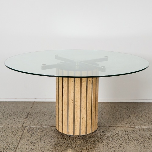 A Milano Travertine Dining Table