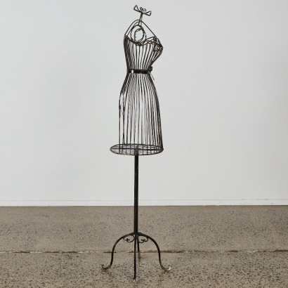 A Female Wrought Iron Dress Form Mannequin